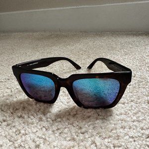 Karl Lagerfeld Unisex Tortoise Shell Sunglasses with Blue Tinted Lenses